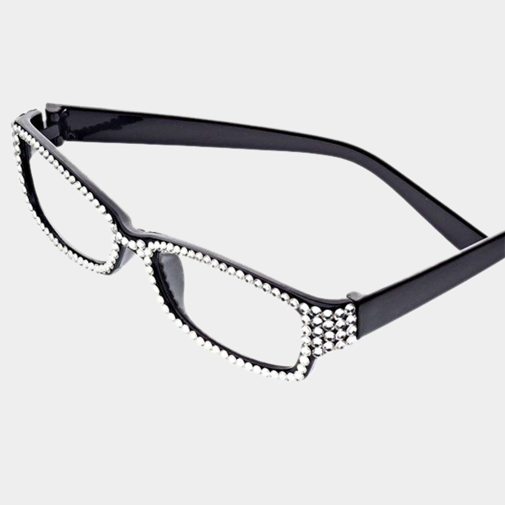Crystal Pave Rectangular Reading Glasses - image 1